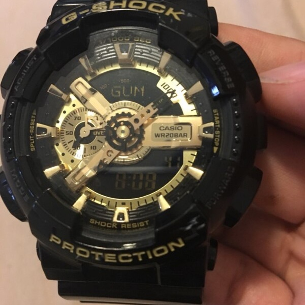 Black and gold g shock